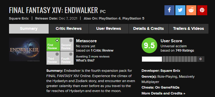 What are your Metacritic review score predictions for FFXVI : r/FinalFantasy
