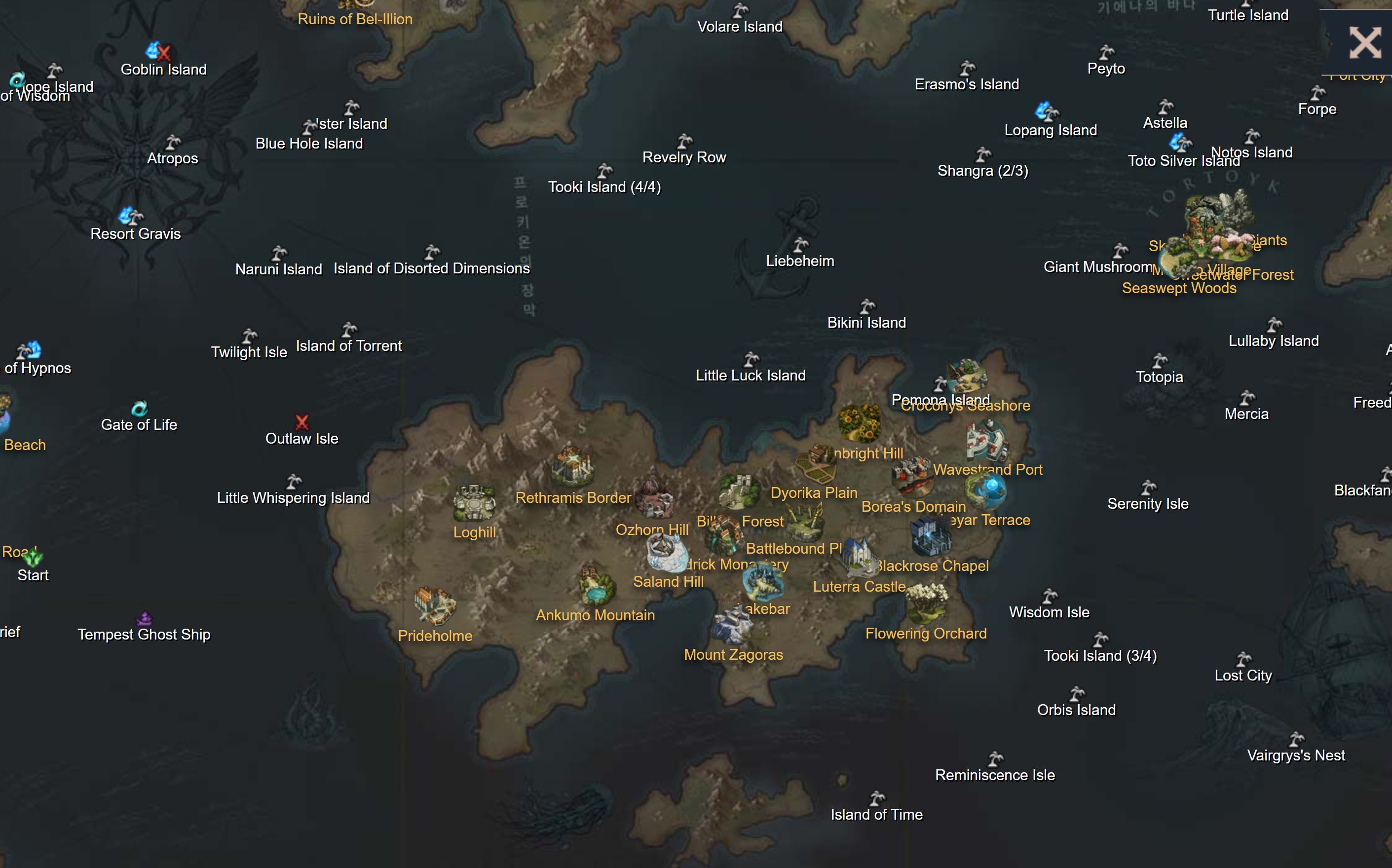 Lost Ark MAP - Size and Regions (2022) 